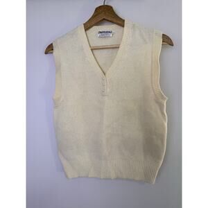 Personal Vintage Cream Wool Angora Sweater Vest Size M